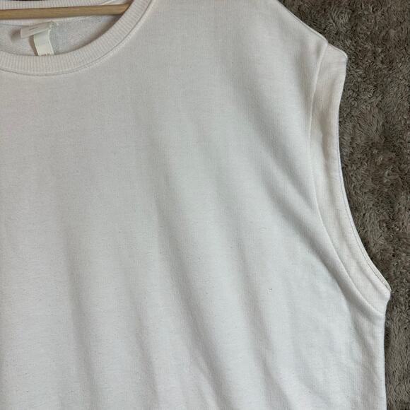 H&M Basics Cream White Tunic Cap Sleeve Top Sweatshirt Sweater XL Women's - Picture 5 of 9